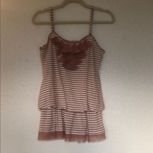 Striped tank with adjustable straps